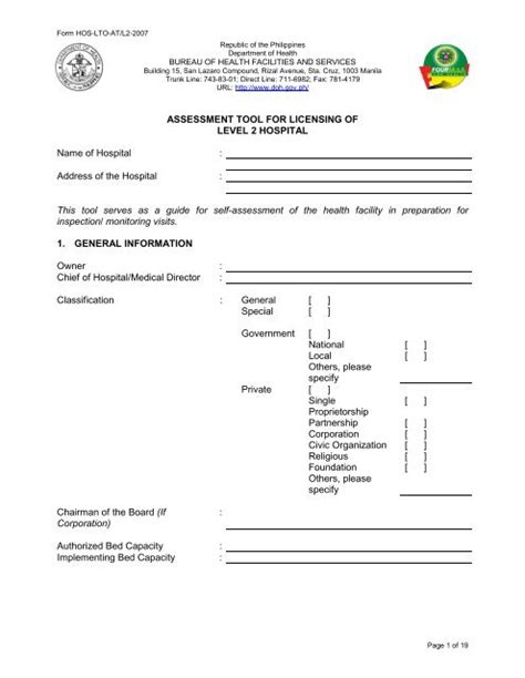 doh assessment tool for level 2 hospital|Assessment Tool for Level 2 Hospital .